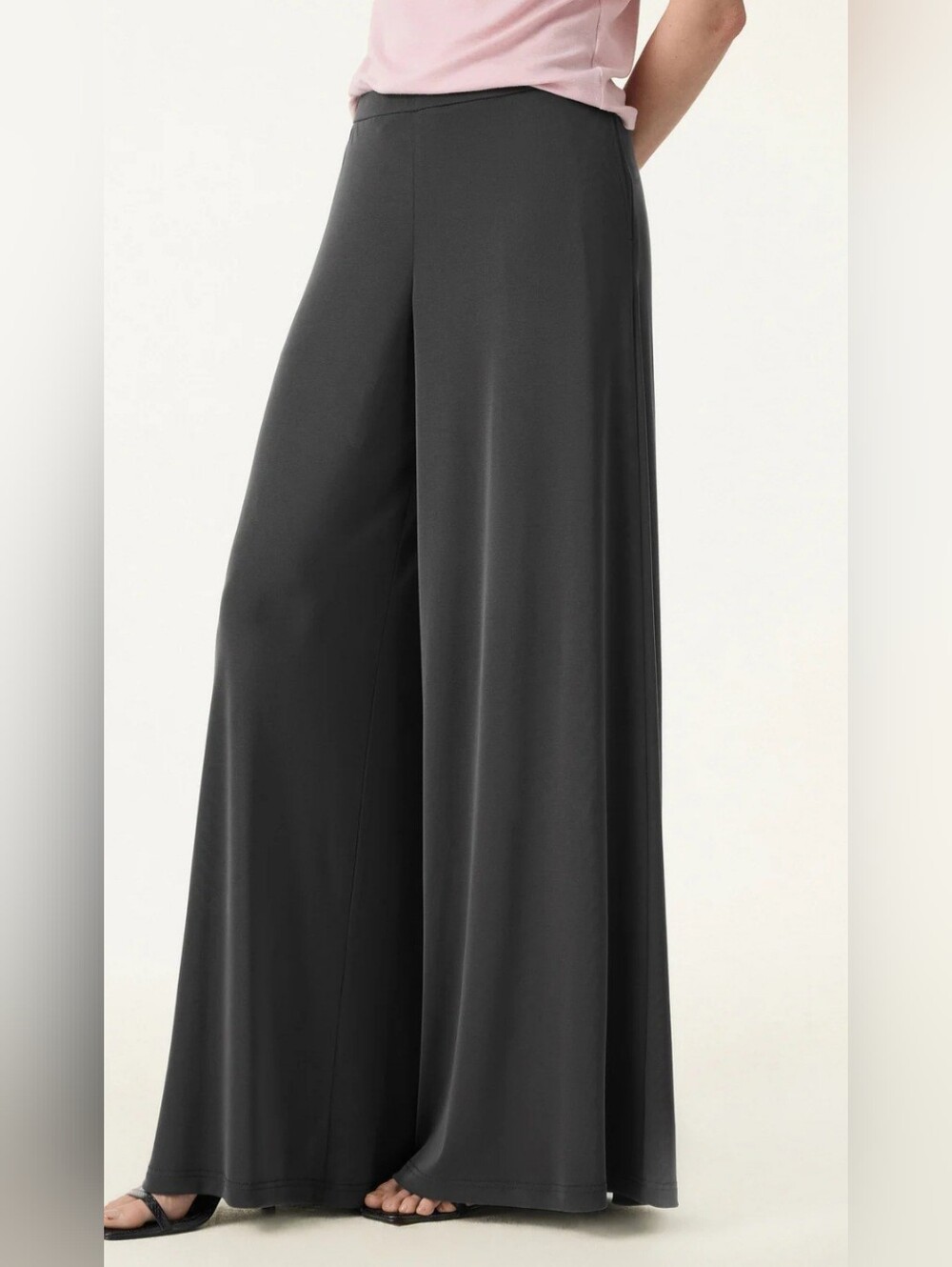 Attitudes by Renee Black Wide-Leg Palazzo Pants Plus Size 2x Elastic Waist .